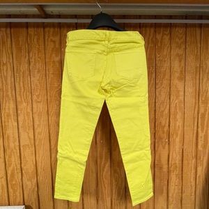 J Crew Toothpick Crop Skinny Jeans in Neon yellow Y2K